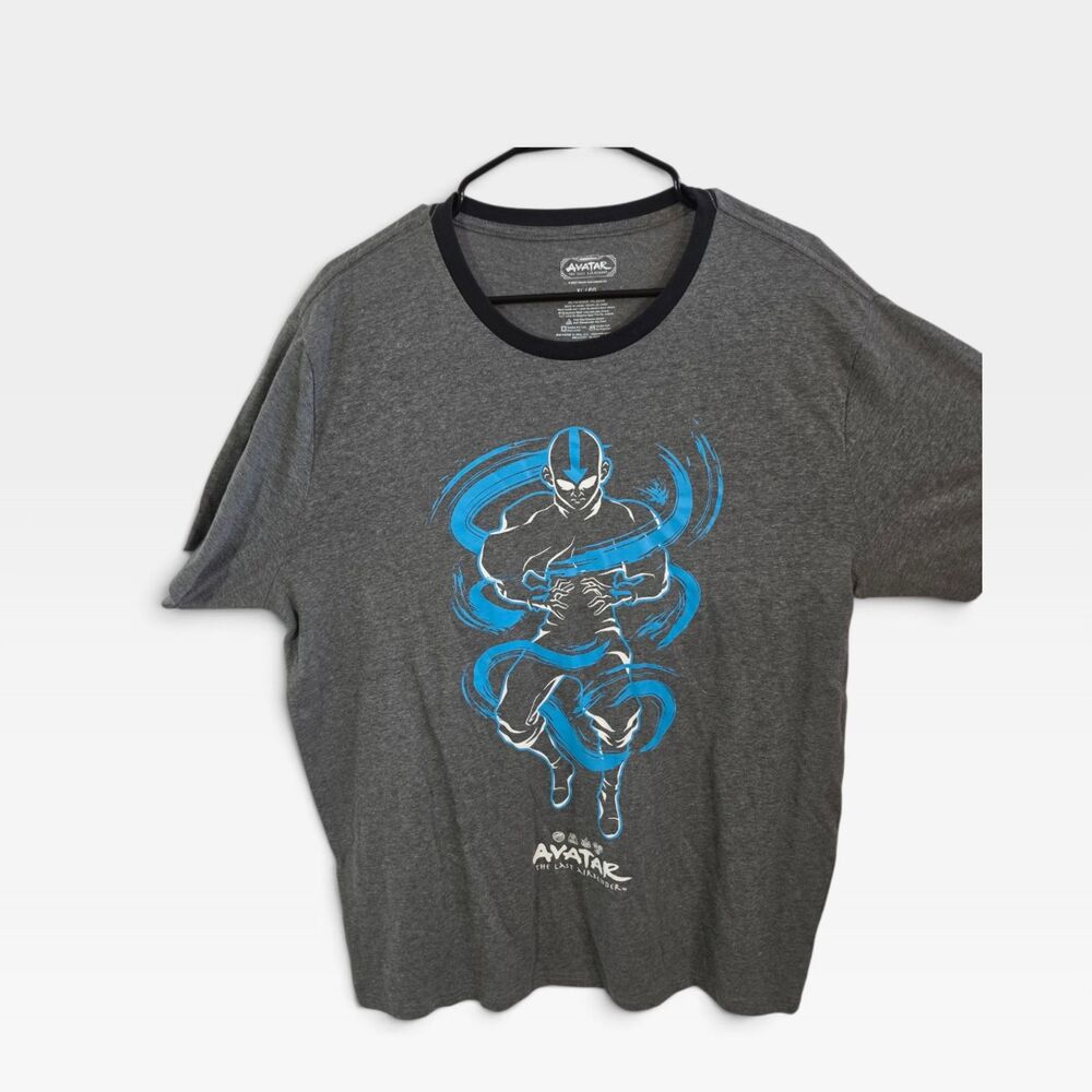 Nickelodeon Avatar The Last Airbender Aang Graphic T-Shirt Heather Grey XL